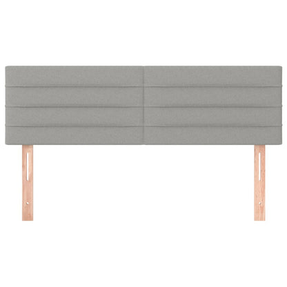 Hoofdborden 2 st 72x5x78/88 cm stof lichtgrijs 144 cm Laag