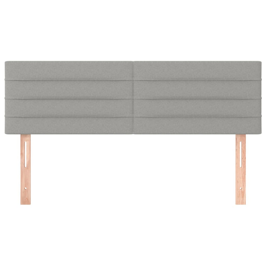 Hoofdborden 2 st 72x5x78/88 cm stof lichtgrijs 144 cm Laag