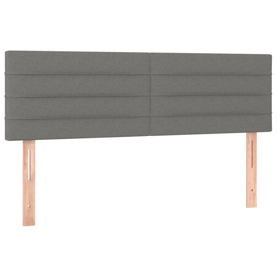 Hoofdborden 2 st 72x5x78/88 cm stof donkergrijs 144 cm Laag