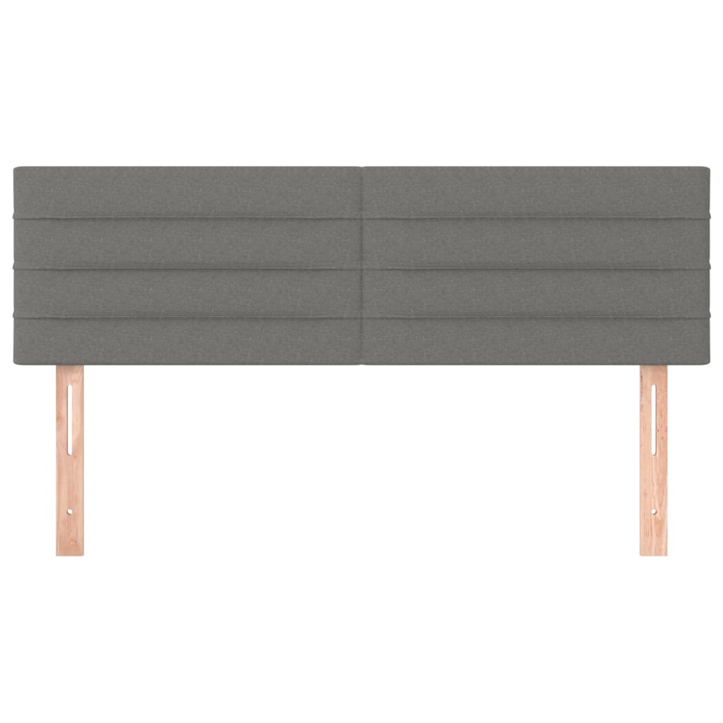 Hoofdborden 2 st 72x5x78/88 cm stof donkergrijs 144 cm Laag