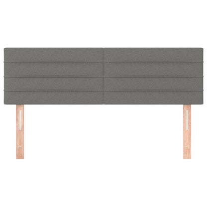 Hoofdborden 2 st 72x5x78/88 cm stof donkergrijs 144 cm Laag