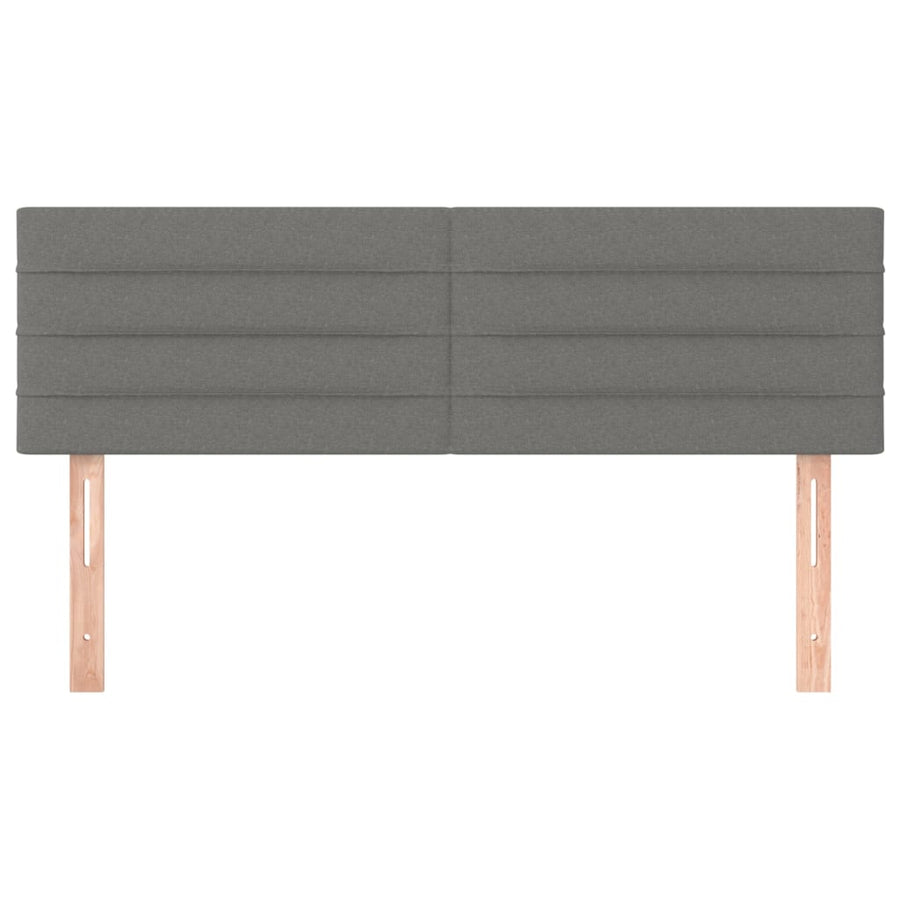 Hoofdborden 2 st 72x5x78/88 cm stof donkergrijs 144 cm Laag