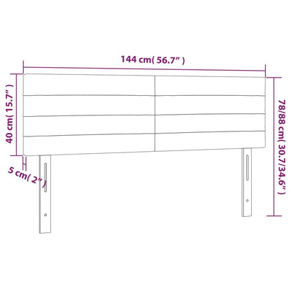 Hoofdborden 2 st 72x5x78/88 cm stof donkergrijs 144 cm Laag
