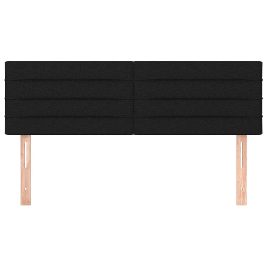 Hoofdborden 2 st 72x5x78/88 cm stof zwart 144 cm Laag