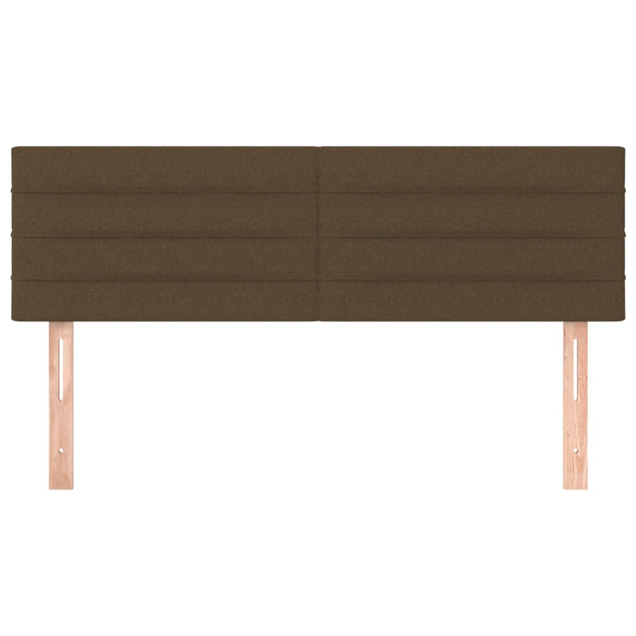 Hoofdborden 2 st 72x5x78/88 cm stof donkerbruin 144 cm Laag