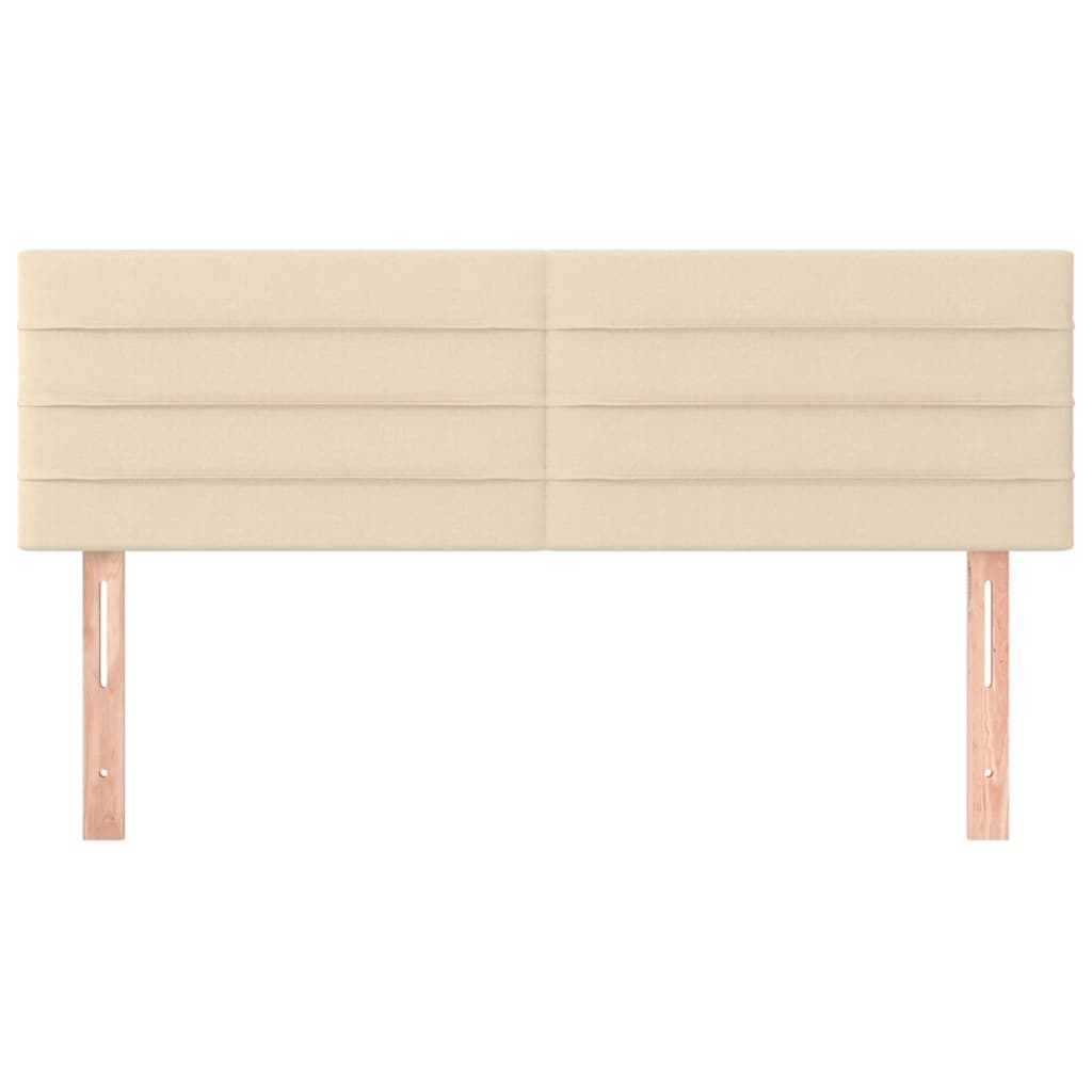 Hoofdborden 2 st 72x5x78/88 cm stof crèmekleurig 1 144 cm Crème