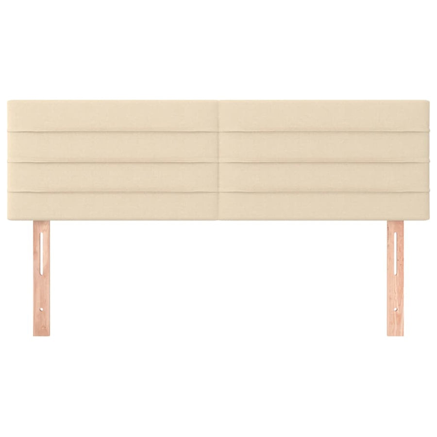 Hoofdborden 2 st 72x5x78/88 cm stof crèmekleurig 1 144 cm Crème