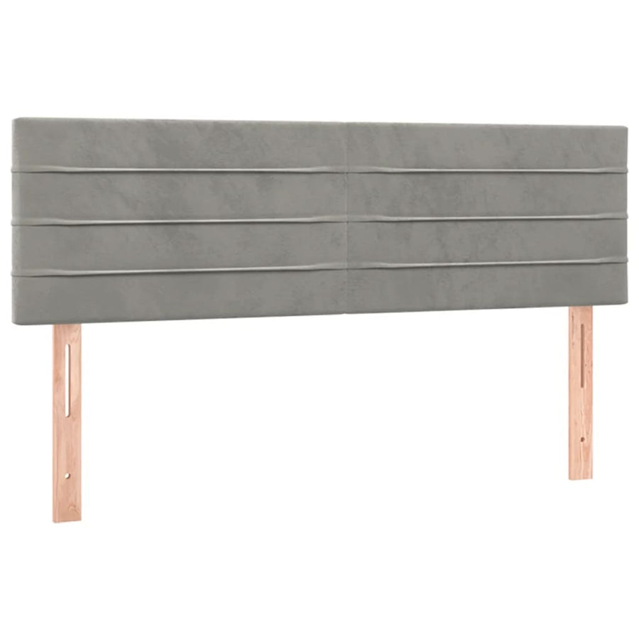 Hoofdborden 2 St 72X5X78/88 Cm Fluweel Lichtgrijs 144 cm Laag
