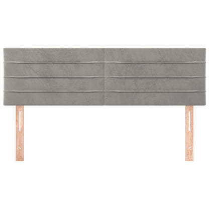 Hoofdborden 2 St 72X5X78/88 Cm Fluweel Lichtgrijs 144 cm Laag