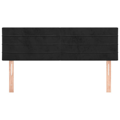 Hoofdborden 2 St 72X5X78/88 Cm Fluweel Zwart 1 144 cm Laag