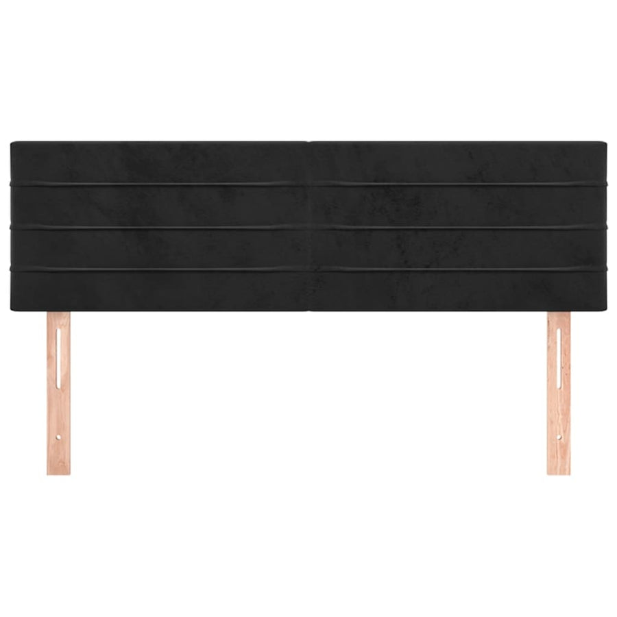 Hoofdborden 2 St 72X5X78/88 Cm Fluweel Zwart 1 144 cm Laag