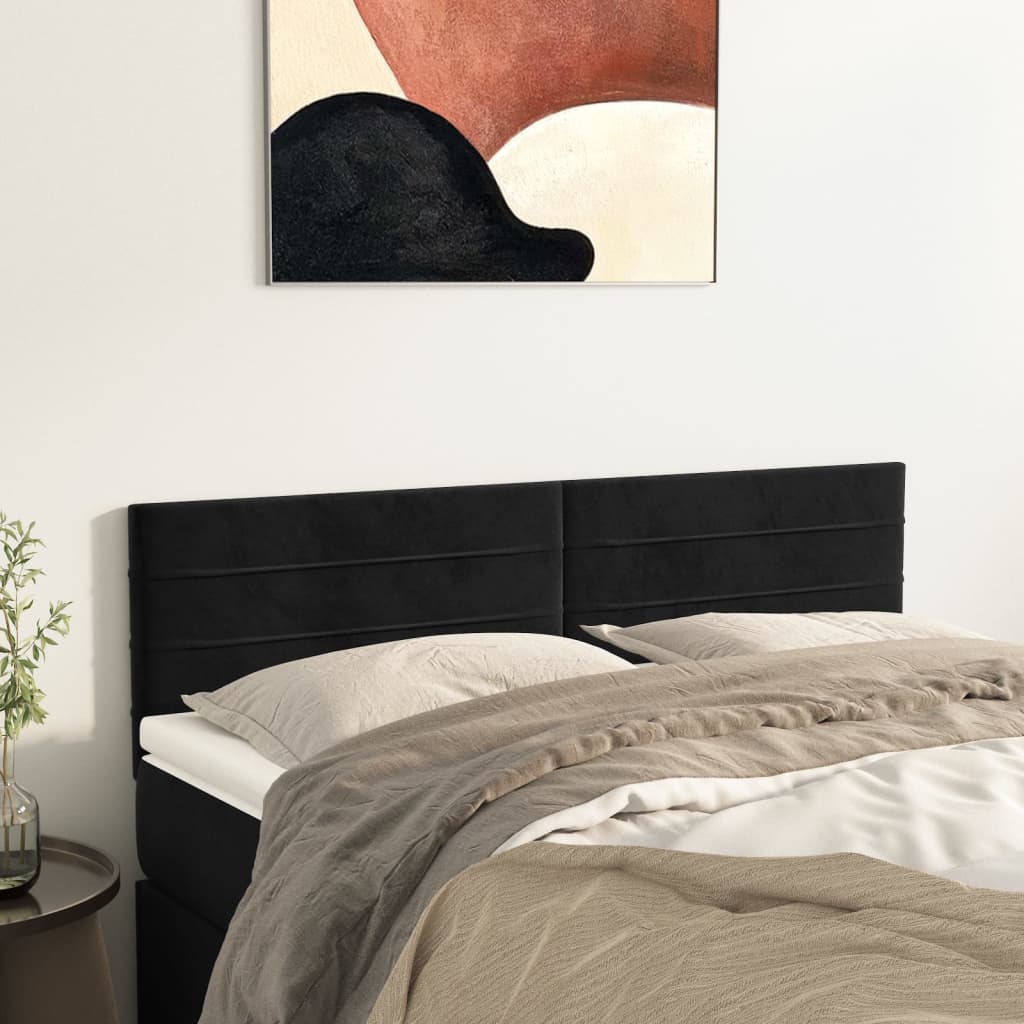 Hoofdborden 2 St 80X5X78/88 Cm Fluweel Donkerblauw