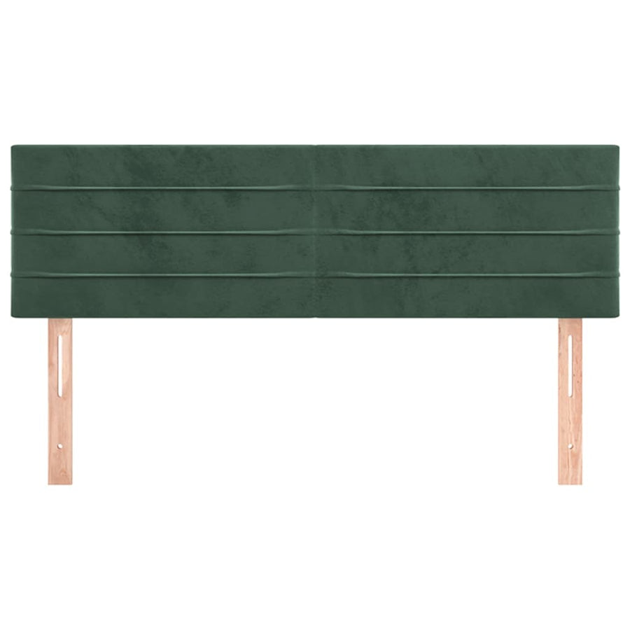 Hoofdborden 2 st 72x5x78/88 cm fluweel donkergroen 1 144 cm Donkergroen