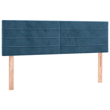 Hoofdborden 2 St 72X5X78/88 Cm Fluweel Donkerblauw 144 cm Laag