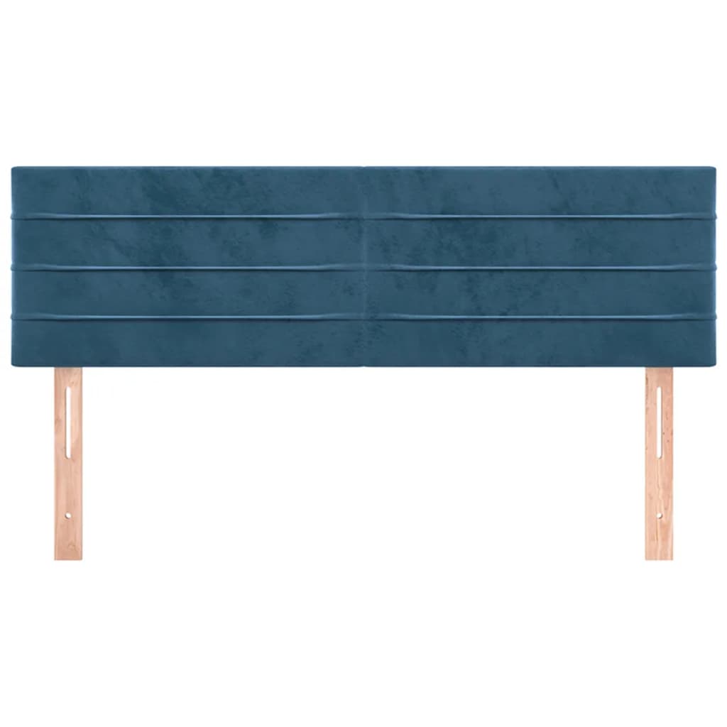 Hoofdborden 2 St 72X5X78/88 Cm Fluweel Donkerblauw 144 cm Laag