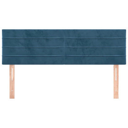 Hoofdborden 2 St 72X5X78/88 Cm Fluweel Donkerblauw 144 cm Laag