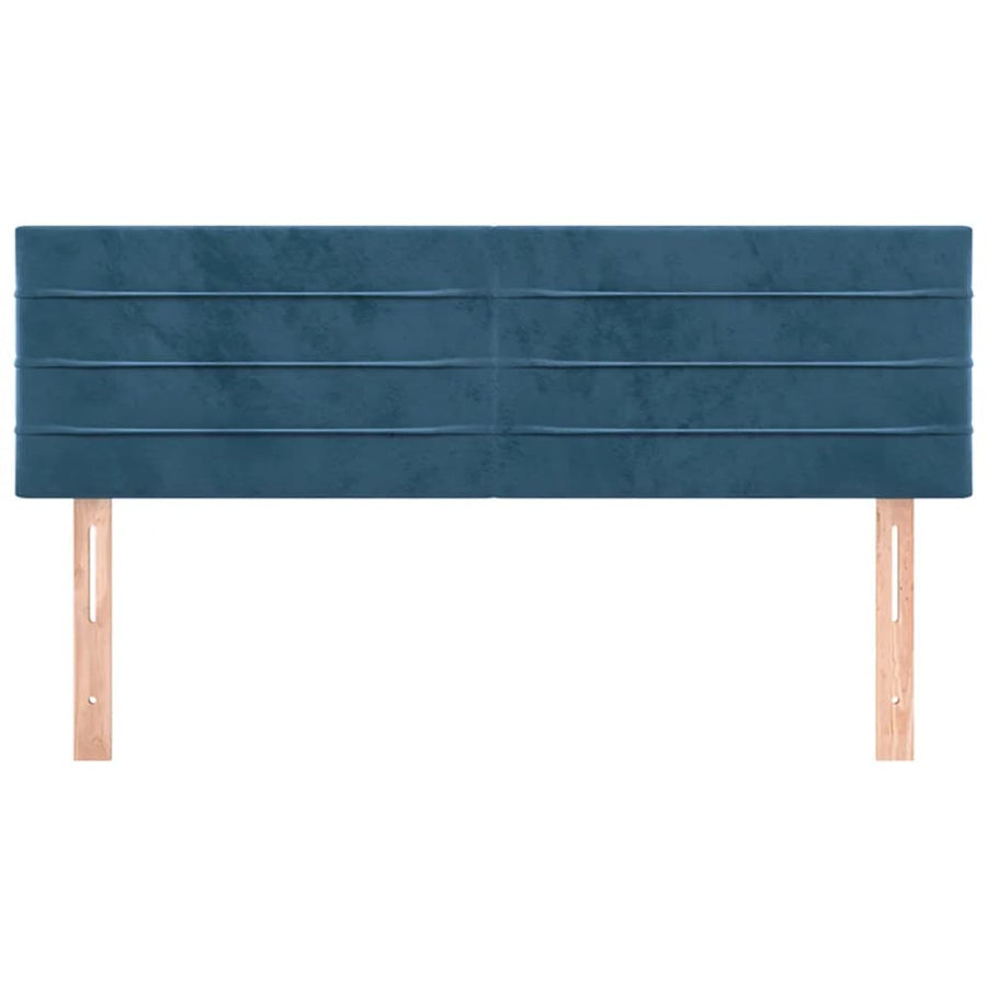 Hoofdborden 2 St 72X5X78/88 Cm Fluweel Donkerblauw 144 cm Laag