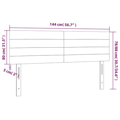 Hoofdborden 2 St 72X5X78/88 Cm Fluweel Donkerblauw 144 cm Laag