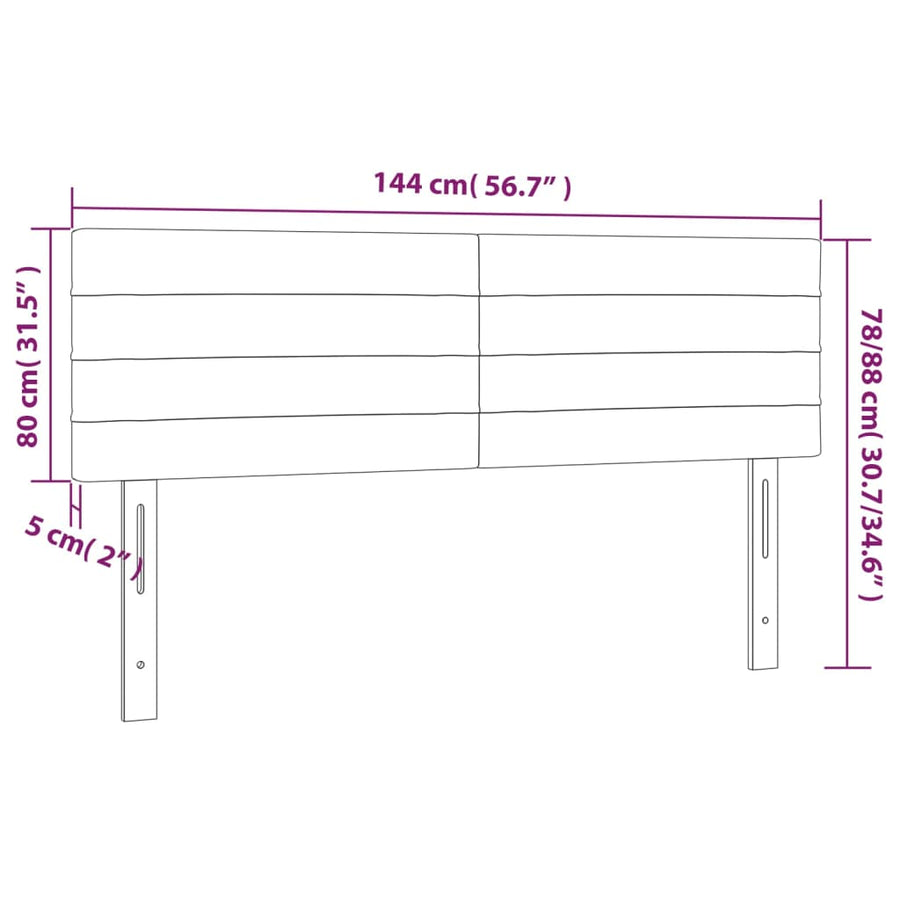 Hoofdborden 2 St 72X5X78/88 Cm Fluweel Donkerblauw 144 cm Laag