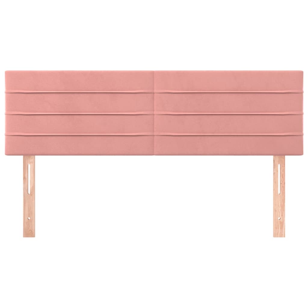 Hoofdborden 2 st 72x5x78/88 cm fluweel roze 1 144 cm Roze