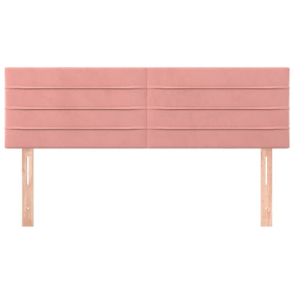 Hoofdborden 2 st 72x5x78/88 cm fluweel roze 1 144 cm Roze