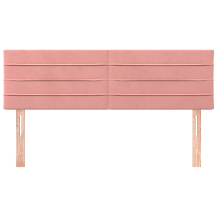Hoofdborden 2 st 72x5x78/88 cm fluweel roze 1 144 cm Roze