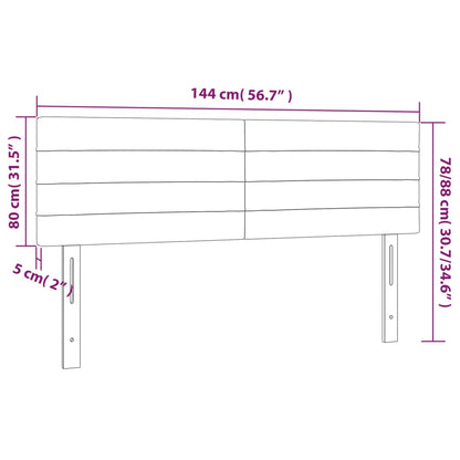 Hoofdborden 2 st 72x5x78/88 cm fluweel roze 1 144 cm Roze