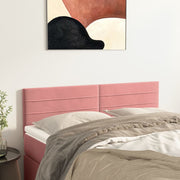 Hoofdbord 72x5x78/88 cm fluweel roze 2 stuks