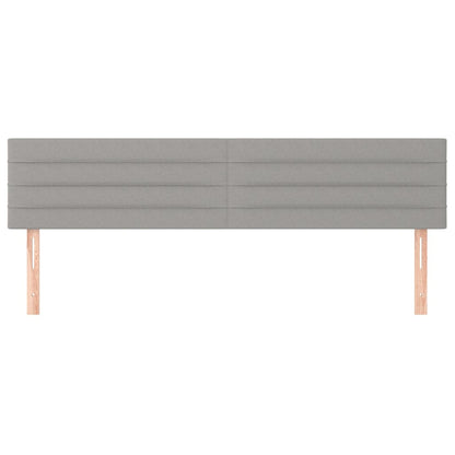 Hoofdborden 2 st 80x5x78/88 cm stof lichtgrijs 160 cm Laag
