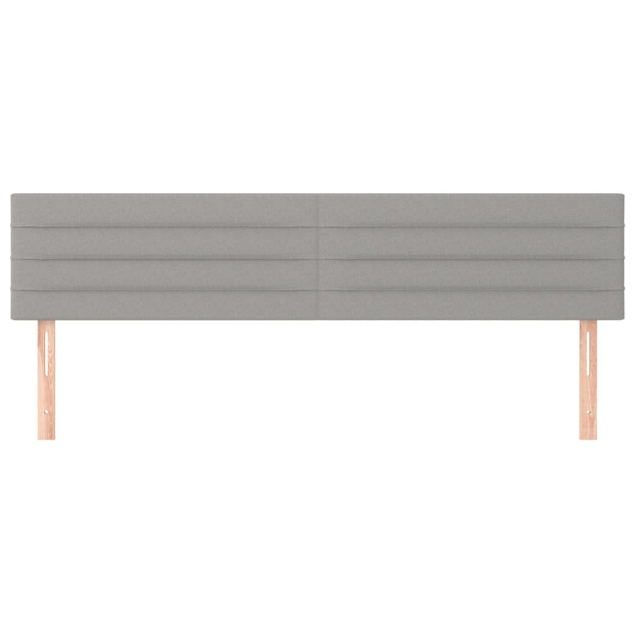 Hoofdborden 2 st 80x5x78/88 cm stof lichtgrijs 160 cm Laag