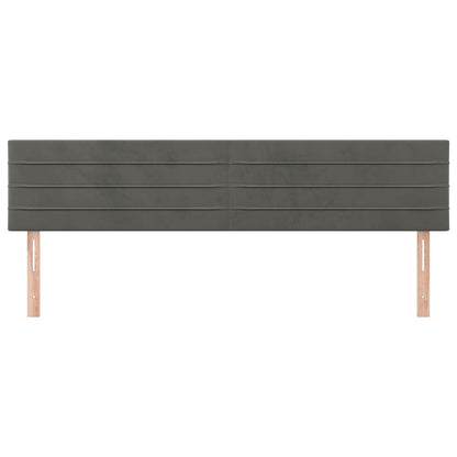 Hoofdborden 2 St 80X5X78/88 Cm Fluweel Donkergrijs 160 cm Laag