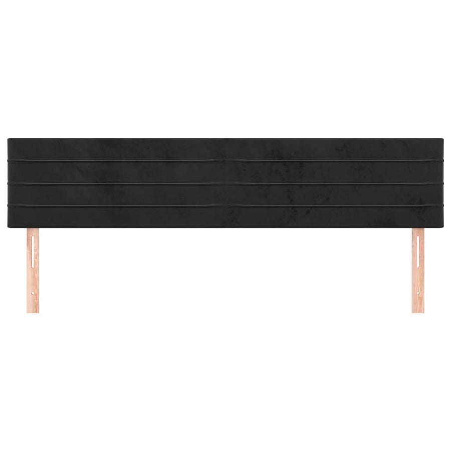 Hoofdborden 2 St 80X5X78/88 Cm Fluweel Zwart 160 cm Laag