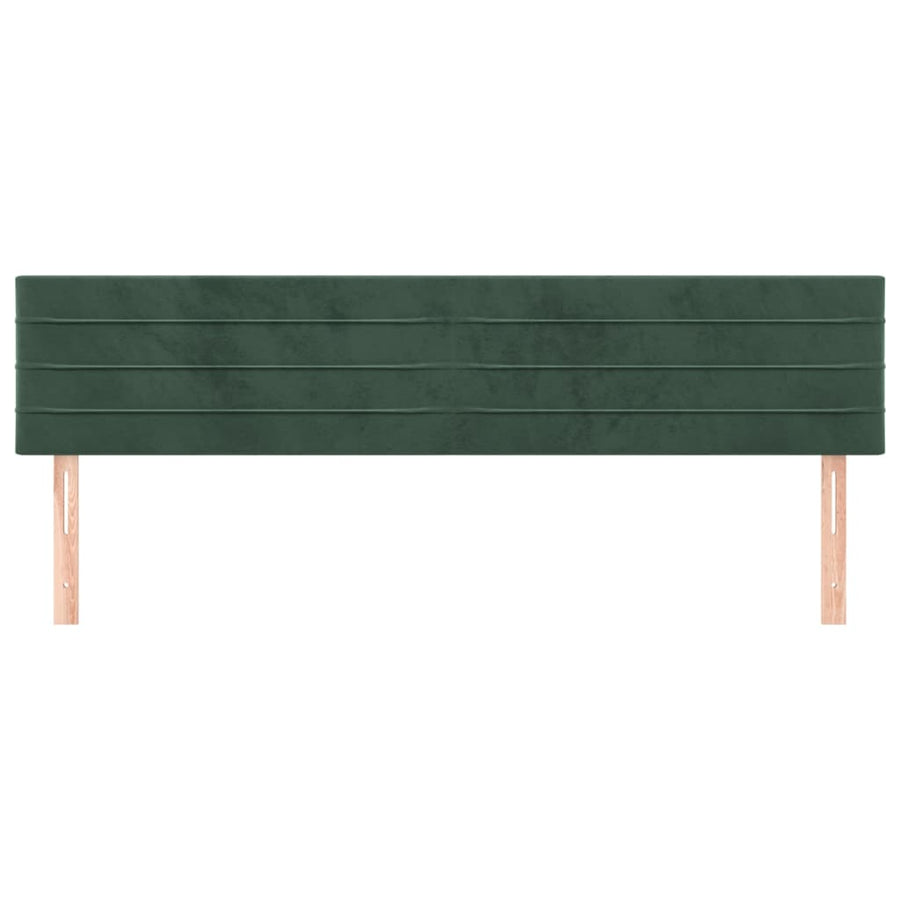 Hoofdborden 2 st 80x5x78/88 cm fluweel donkergroen 1 160 cm Donkergroen