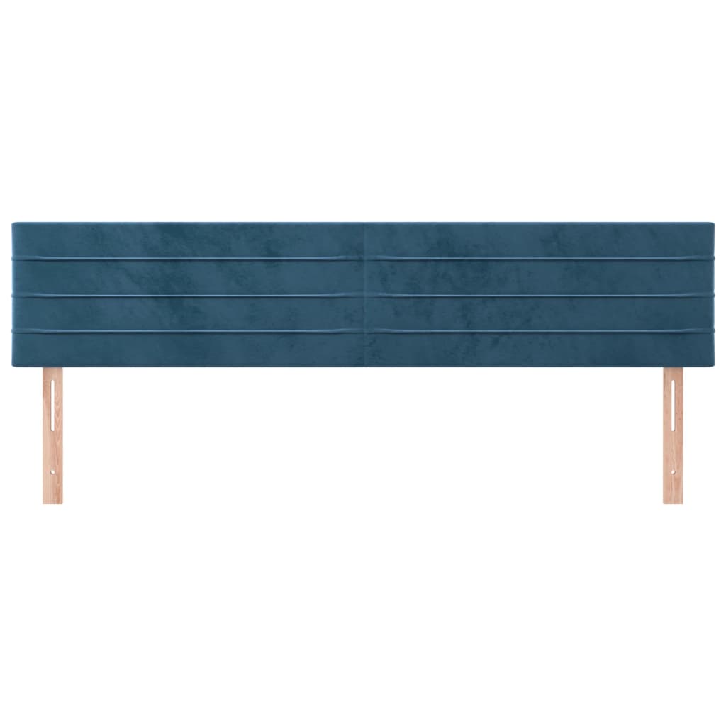Hoofdborden 2 St 80X5X78/88 Cm Fluweel Donkerblauw 160 cm Laag