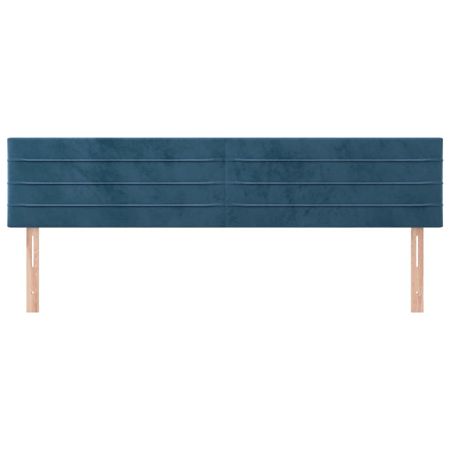 Hoofdborden 2 St 80X5X78/88 Cm Fluweel Donkerblauw 160 cm Laag