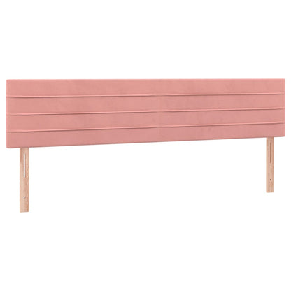 Hoofdborden 2 st 80x5x78/88 cm fluweel roze 160 cm Laag