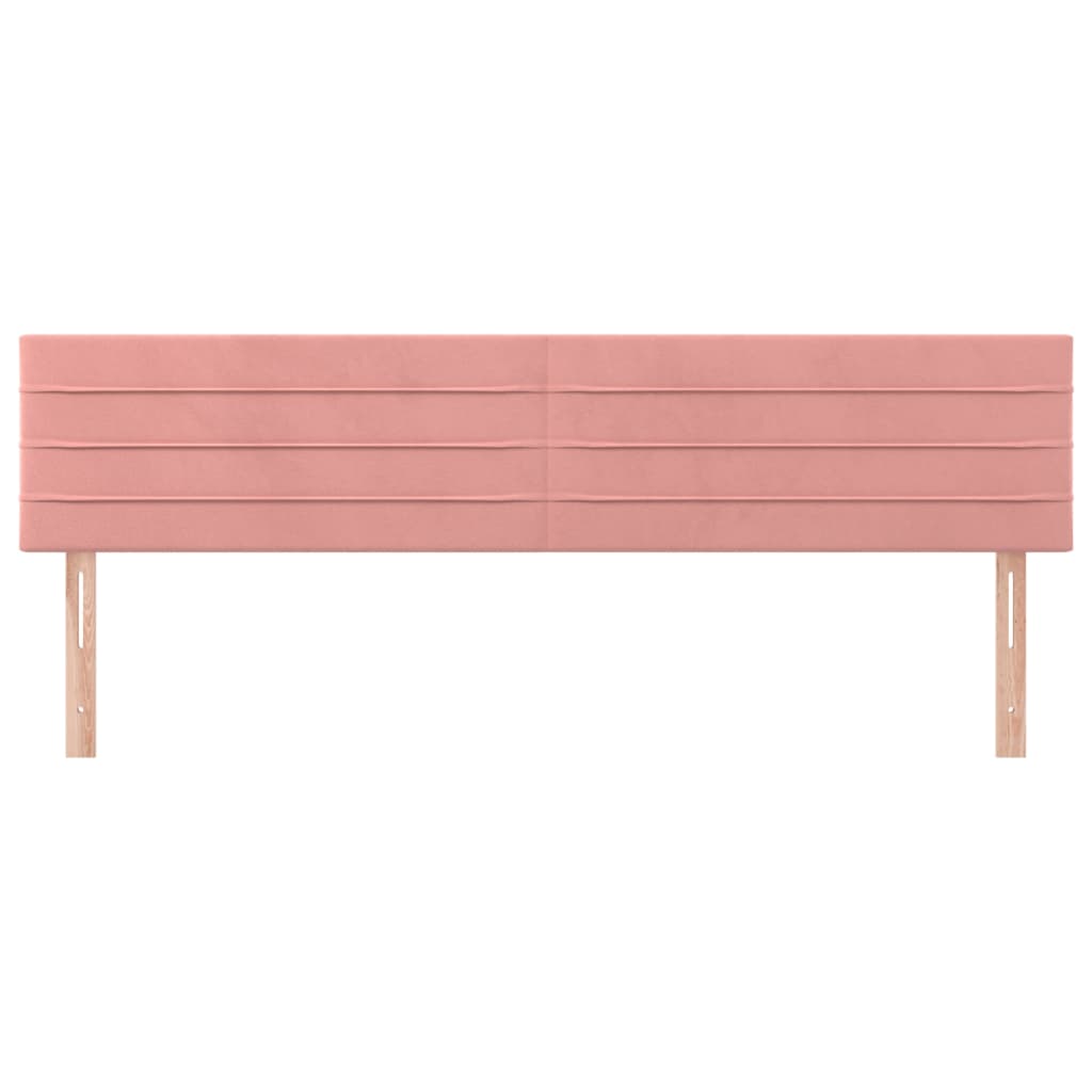 Hoofdborden 2 st 80x5x78/88 cm fluweel roze 160 cm Laag