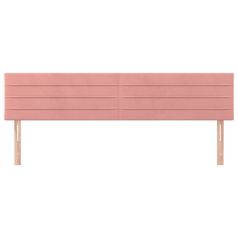 Hoofdborden 2 st 80x5x78/88 cm fluweel roze 160 cm Laag