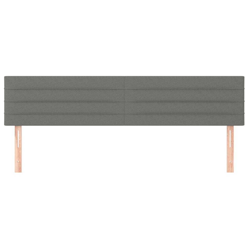 Hoofdborden 2 st 90x5x78/88 cm stof donkergrijs 180 cm Laag