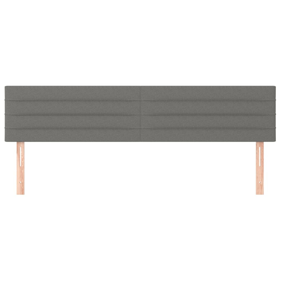 Hoofdborden 2 st 90x5x78/88 cm stof donkergrijs 180 cm Laag
