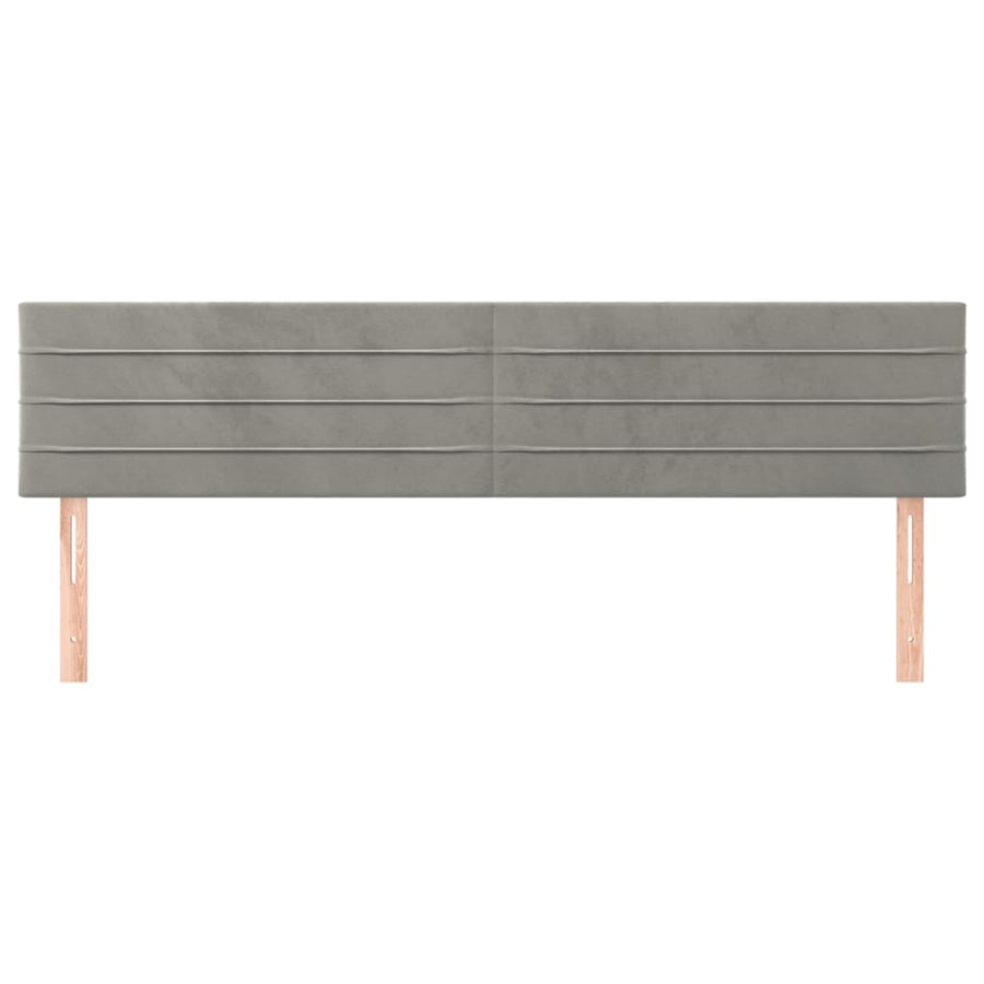 Hoofdborden 2 St 90X5X78/88 Cm Fluweel Lichtgrijs 180 cm Laag