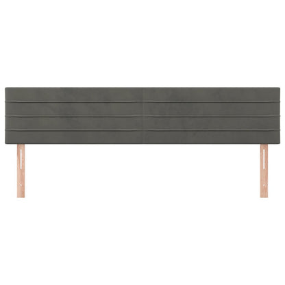 Hoofdborden 2 St 90X5X78/88 Cm Fluweel Donkergrijs 180 cm Laag