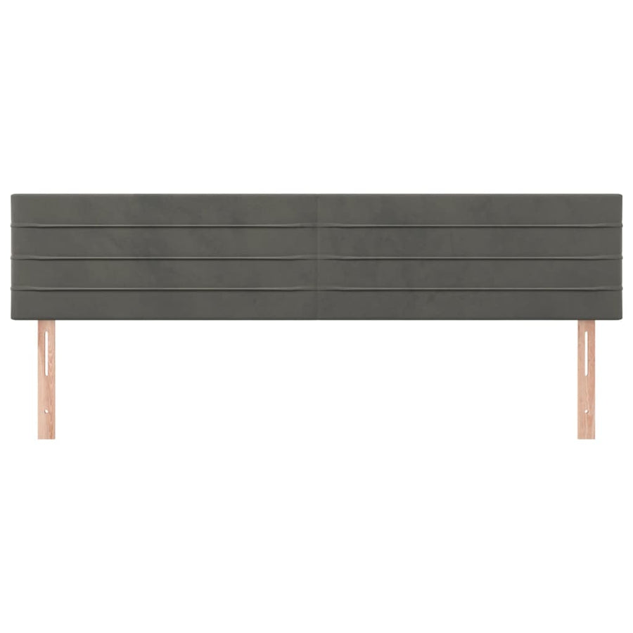 Hoofdborden 2 St 90X5X78/88 Cm Fluweel Donkergrijs 180 cm Laag
