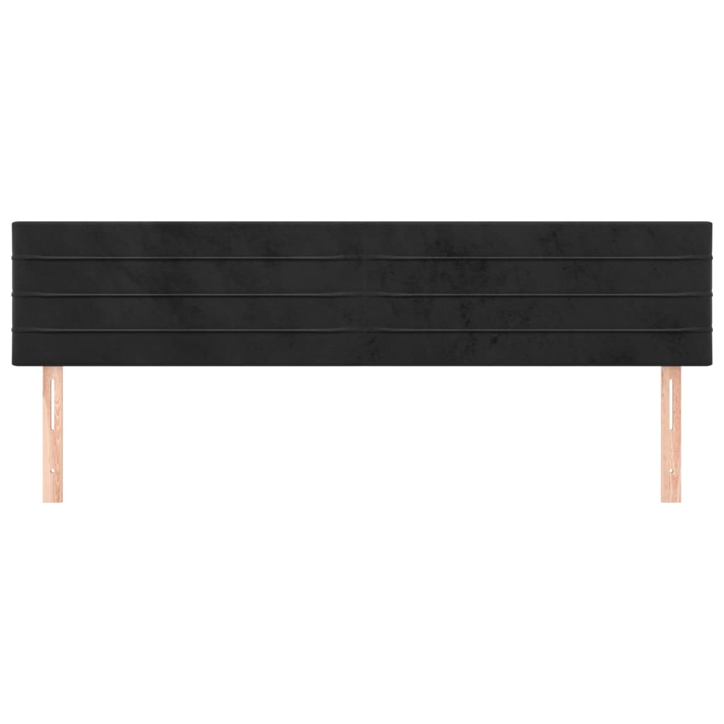 Hoofdborden 2 St 90X5X78/88 Cm Fluweel Zwart 180 cm Laag