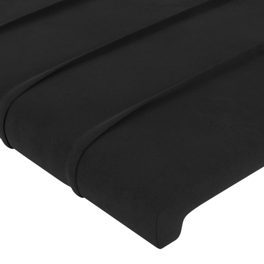 Hoofdborden 2 St 90X5X78/88 Cm Fluweel Zwart 180 cm Laag