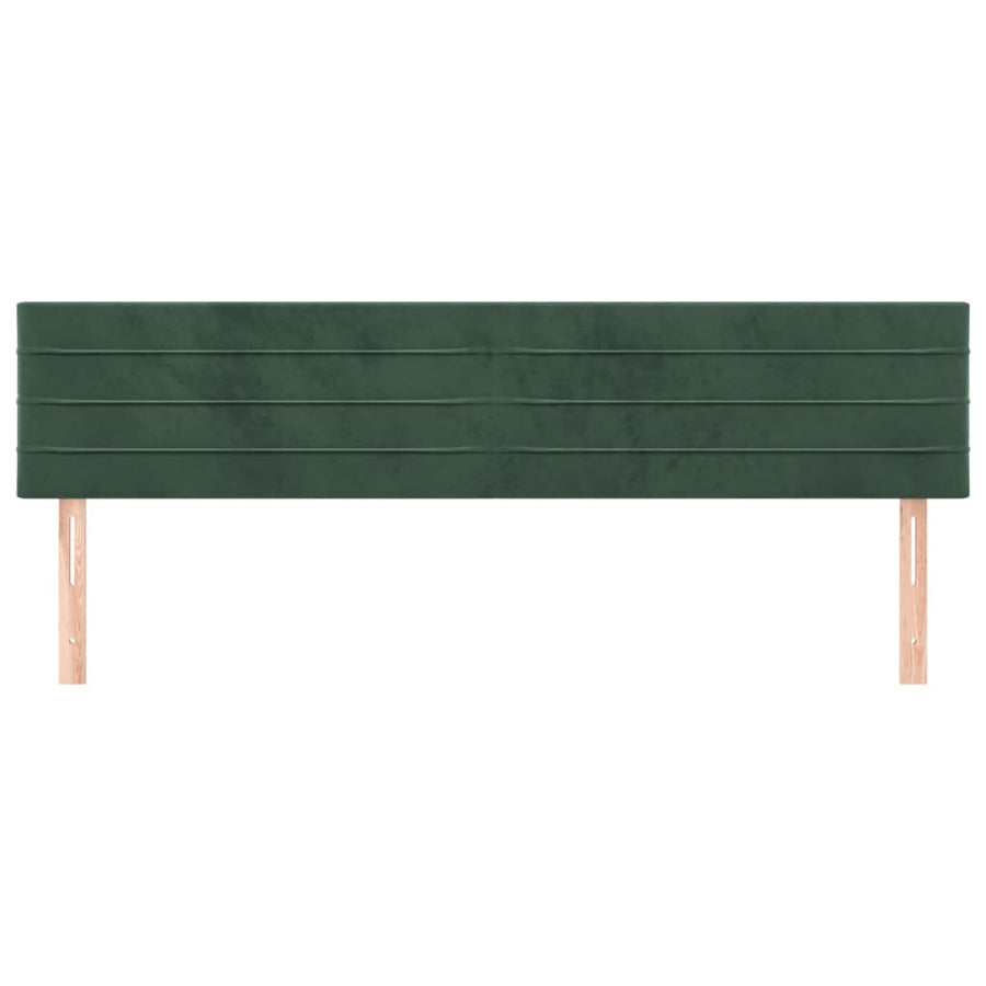 Hoofdborden 2 St 90X5X78/88 Cm Fluweel Donkergroen 180 cm Laag