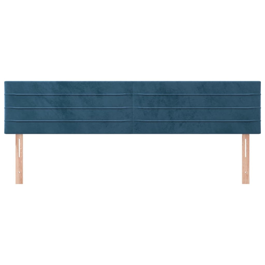 Hoofdborden 2 St 90X5X78/88 Cm Fluweel Donkerblauw 1 180 cm Laag