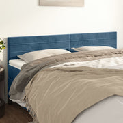 Hoofdborden 2 st 90x5x78/88 cm fluweel donkerblauw
