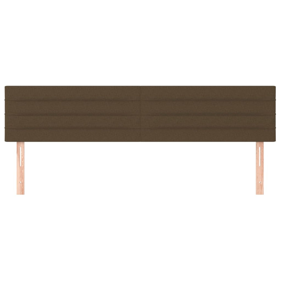 Hoofdborden 2 st 100x5x78/88 cm stof donkerbruin 200 cm Donkerbruin