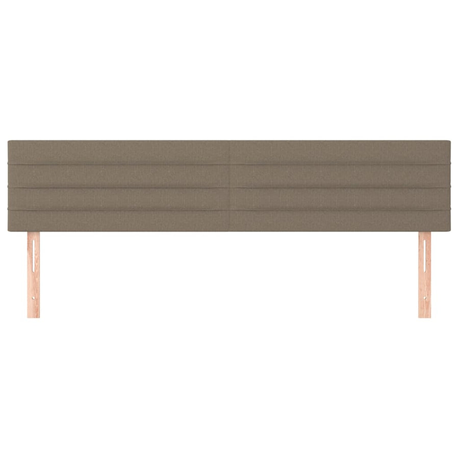 Hoofdborden 2 st 100x5x78/88 cm stof taupe 200 cm Laag